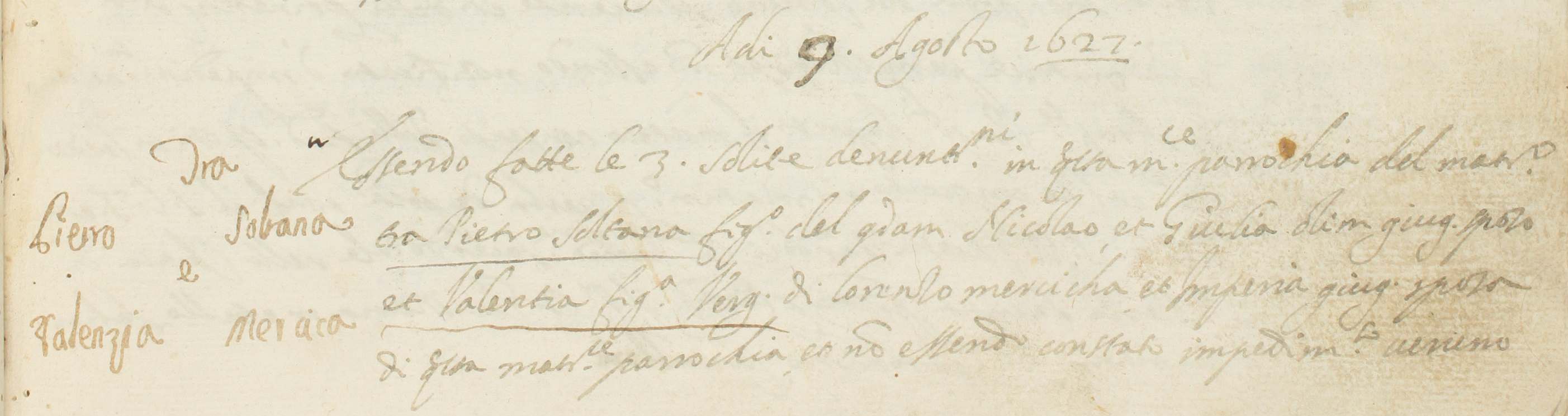 Mariage de Pietro SOLTANA avec Valenza MERCIECA